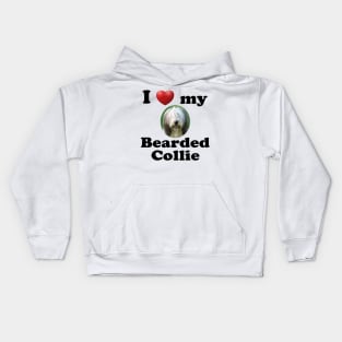 I Love My Bearded Collie Kids Hoodie